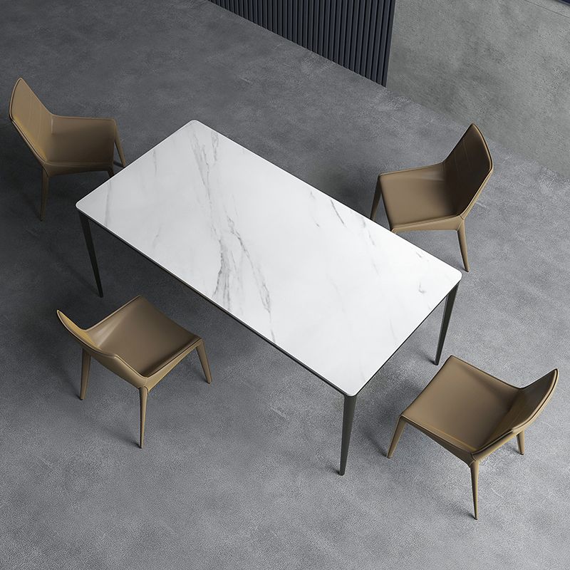 Chaise de salle à manger contemporaine en simili cuir, finition mate, dossier solide