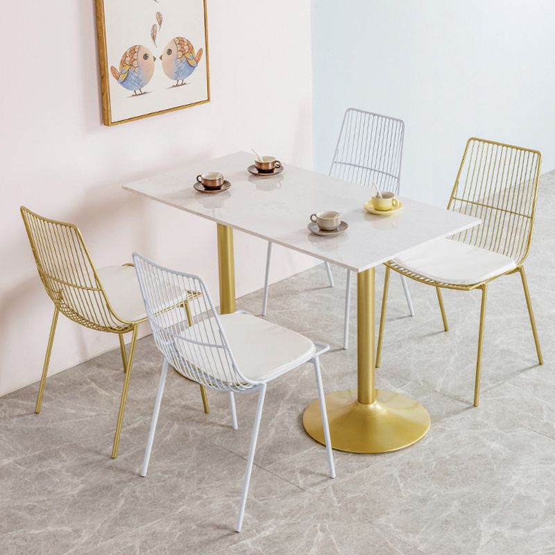 Glam Style Dining Chair Metal Windsor Back Dining Side Chair for Dining Room
