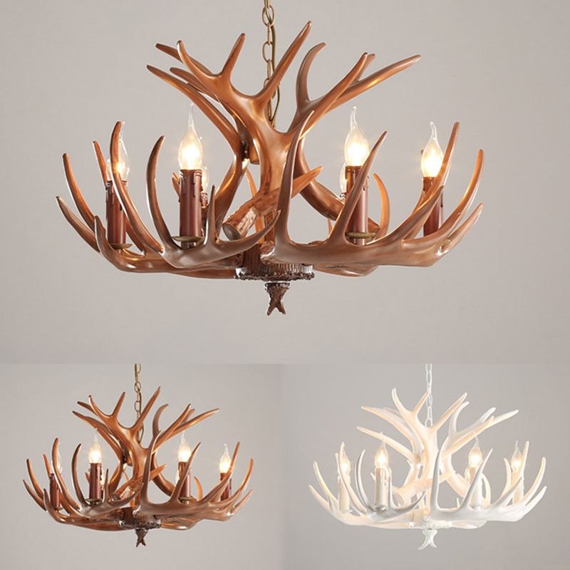 Chaîne de suspension réglable Light Light Traditional Antler Plastic Plafond Pendant