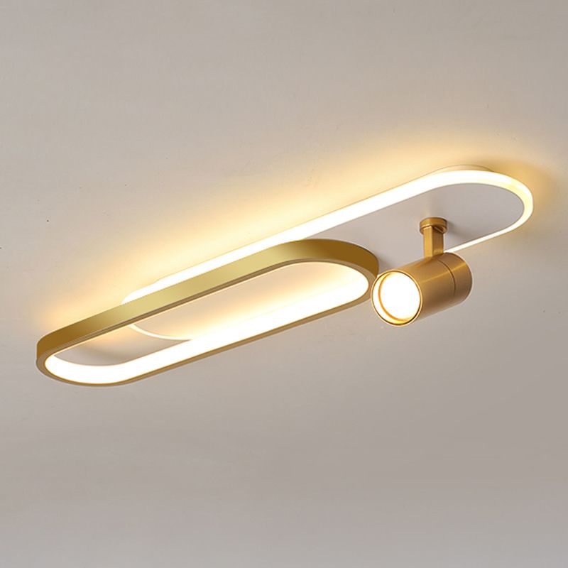 Modern Style Strip Ceiling Light Metal Multi Light Track Flush Mount Light for Living Room