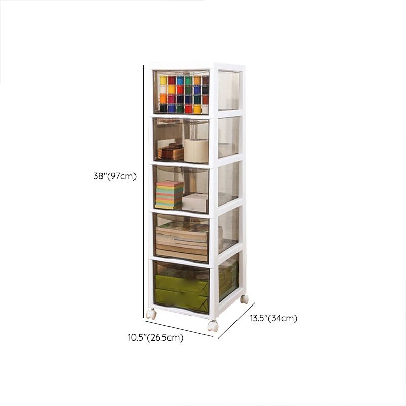 Vertical Transparent Filing Cabinet Modern Plastic Drawers File Cabinet