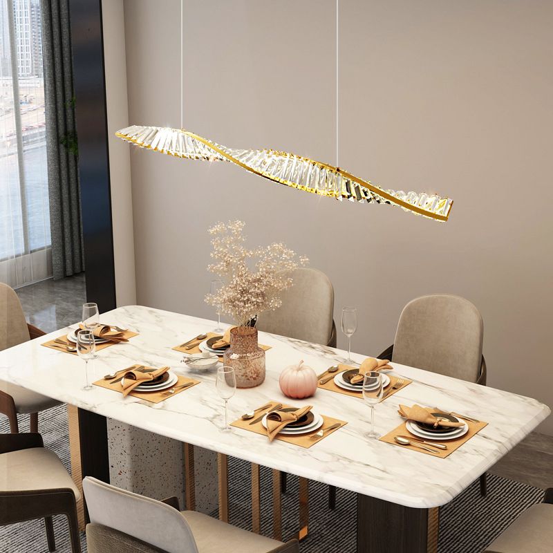 Single Modernism Golden/Black Ceiling Light LED Kitchen Island Lighting
