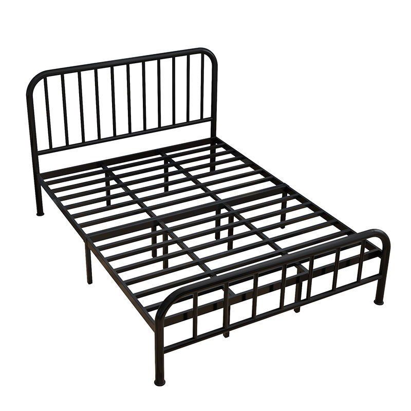 High Profile Standard Bed, Metal Slat Headboard Contemporary Bed
