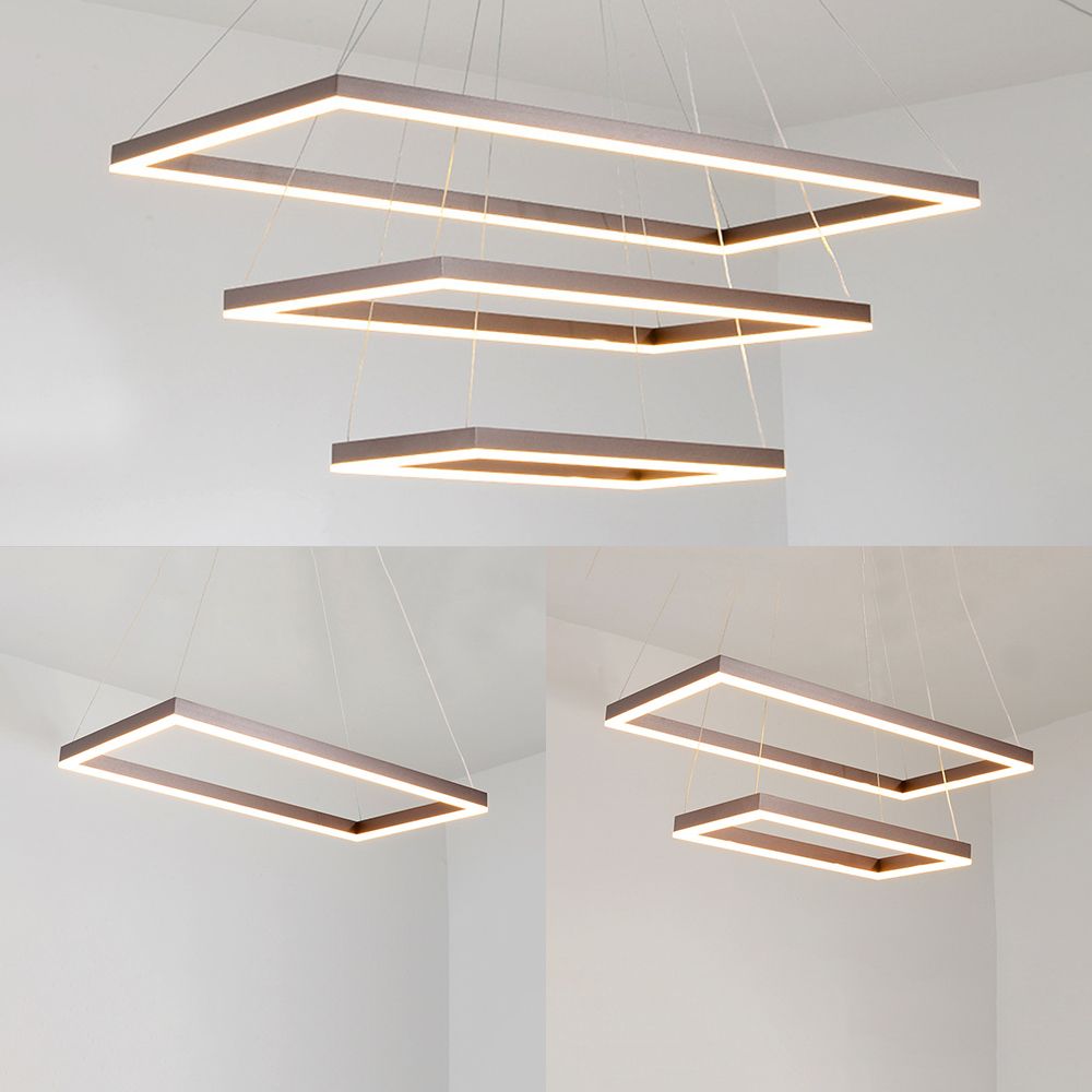 Lampadario multistrato per camera da letto acrilico 1/2/3/3/3 light a sospensione minimalista a LED nel caffè, luce calda/bianca/naturale