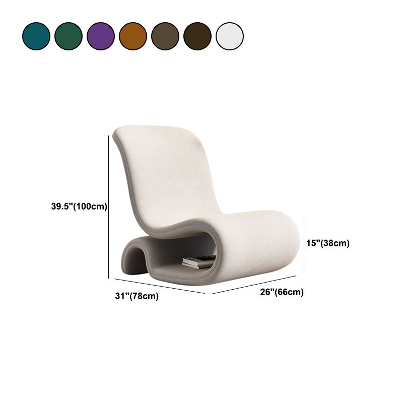 Contemporary 26 "Wide Velvet Fixed Back Sponge Armless Chair