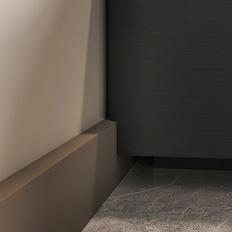 Modern Black TV Console Engineered Wood Cable Management Media Console
