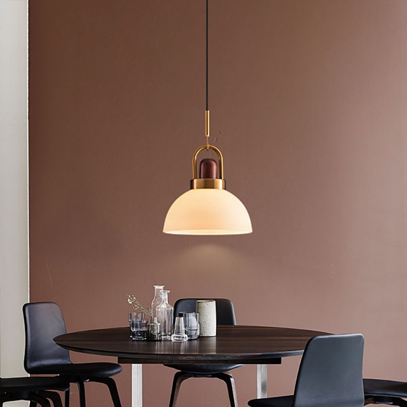 Cocina de hotel Dúpida de vidrio con esmerilizado 1 luz de estilo blanco Lámpara de colgación blanca