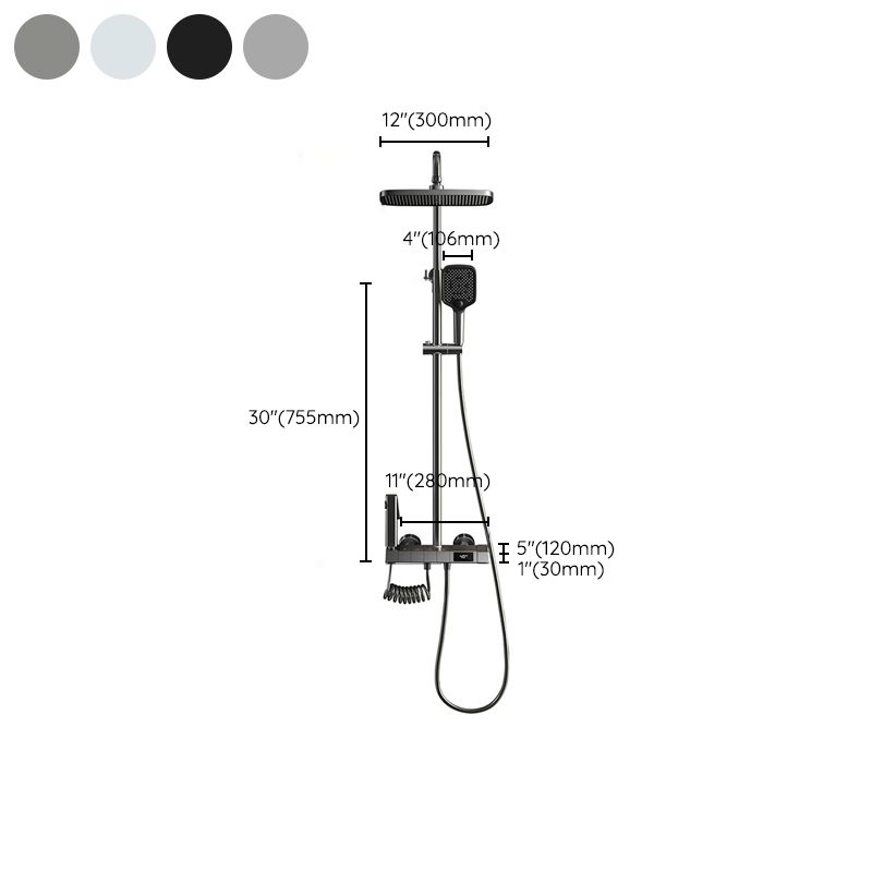 Contemporary Shower System Slide Bar Dual Shower Head Wall Mounted Shower Set