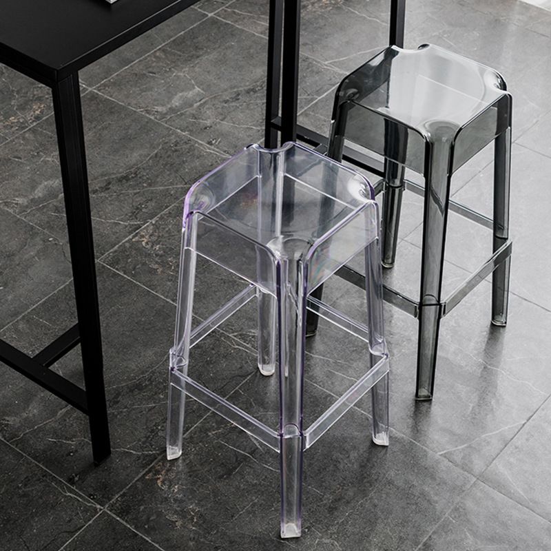 Contemporary Backless Bar-stool Plastic Counter Bar Stool with Plastic Legs for indoor