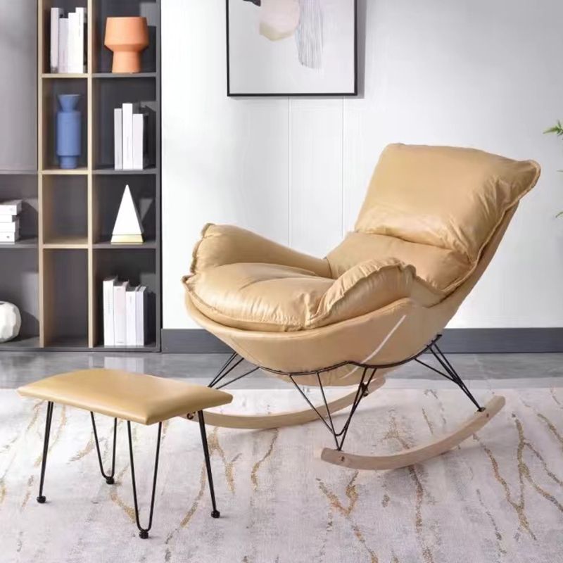 Contemporary Simple Style Rocking Chair Single Indoor Sofa Rocking Chair for Break