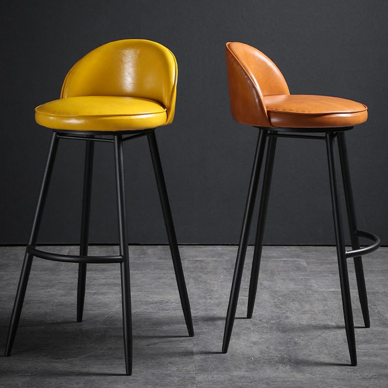 Scandinavian Style Bar-stool with Round Seat Counter Stool for Kitchen Bar