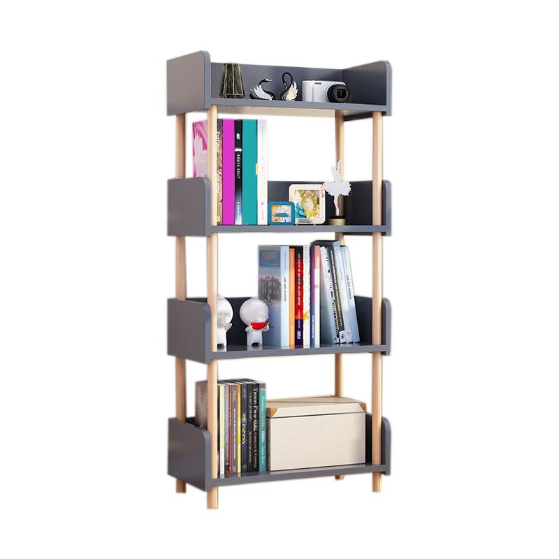 Modern Etagere Shelf Bookcase Engineered Wood Open Bookcase for Study Room