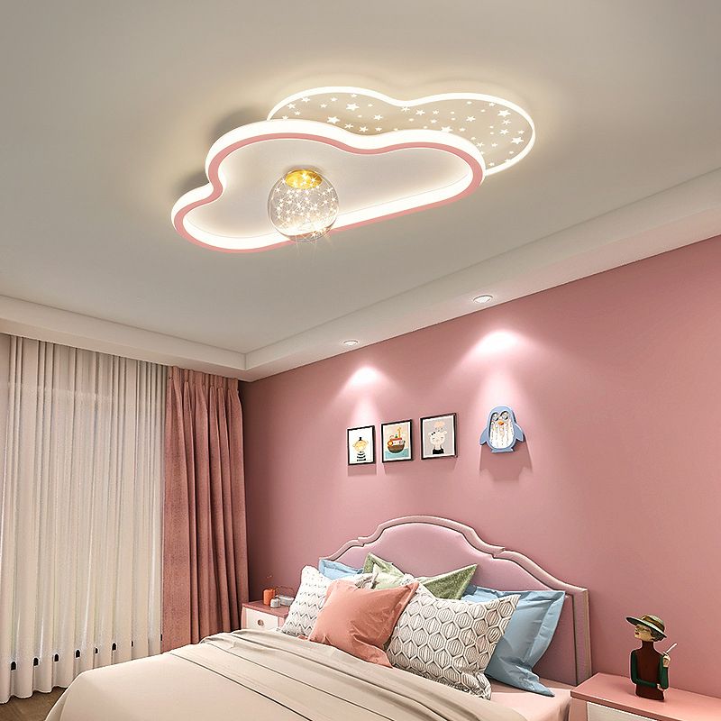 Plafonnier LED en métal de style contemporain, luminaire de plafond en forme de nuage, pour chambre à coucher