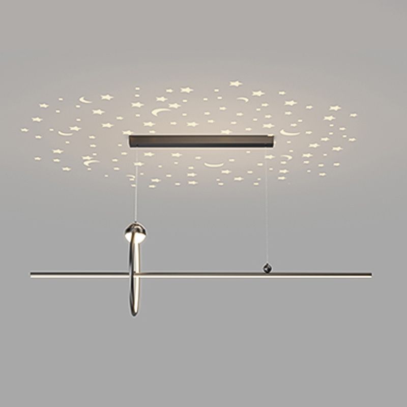 Modern Aluminum Chandelier Lamp Linear LED Island Pendant for Dining Room