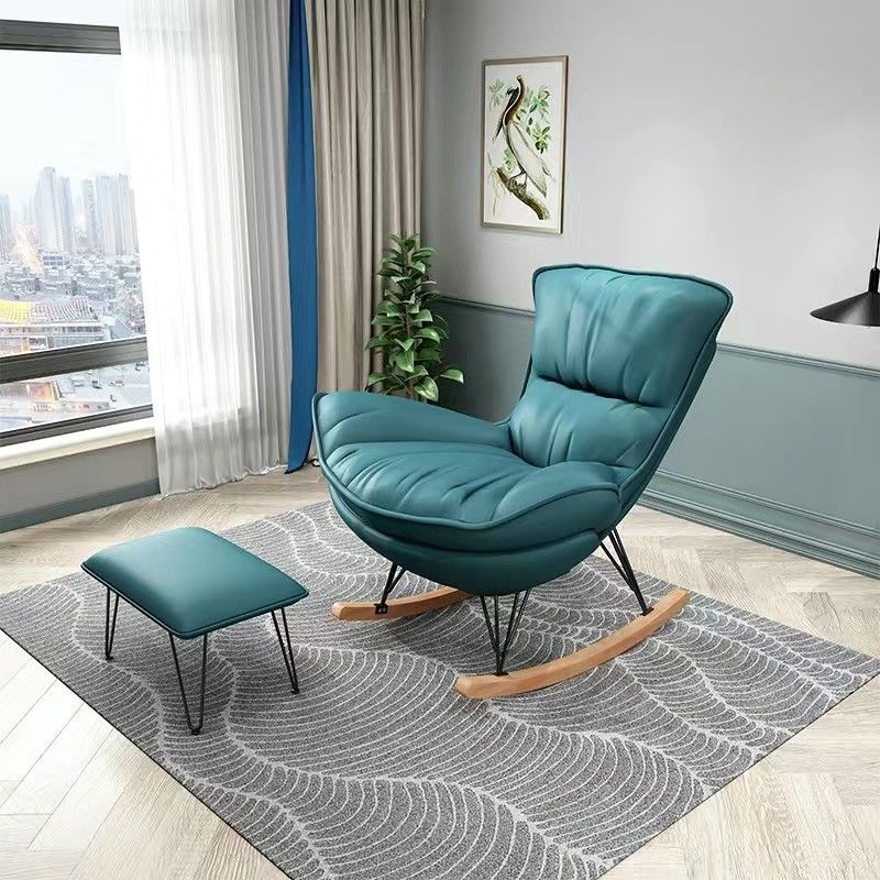 Modern Rocking Chair Upholstered Button-Tufted Glider for Living Room