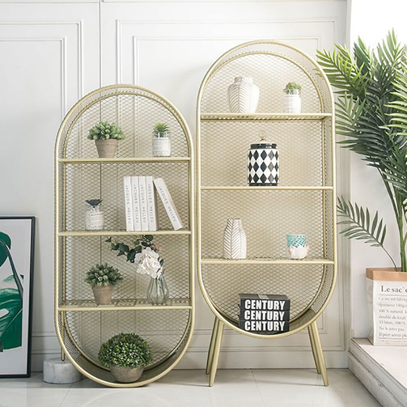 Glam Metal Bookshelf Standard Book Shelf for Home Office 11.8" Wide