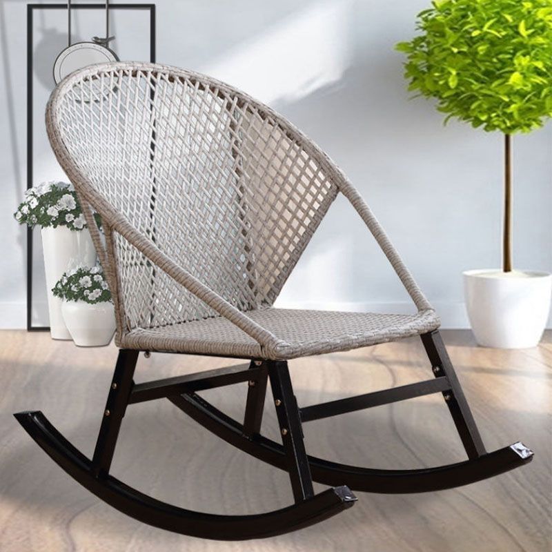 Rattan Rocking Chair Woven Rope Rocker Chair for Drawing Room