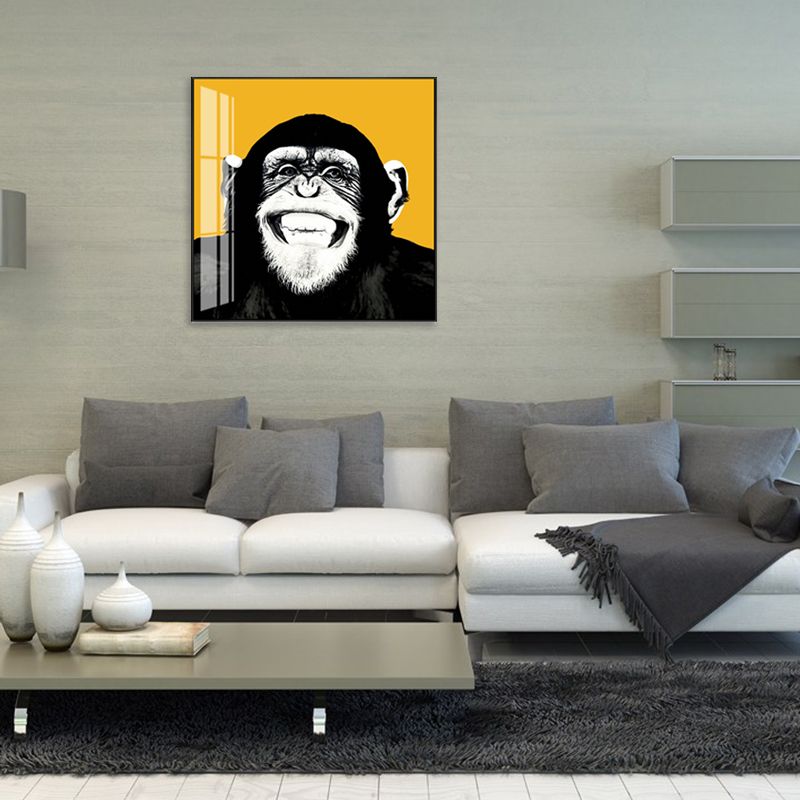 Canvas Textured Wall Decor Kids Style Intelligent Chimpanzee Painting, Multiple Sizes