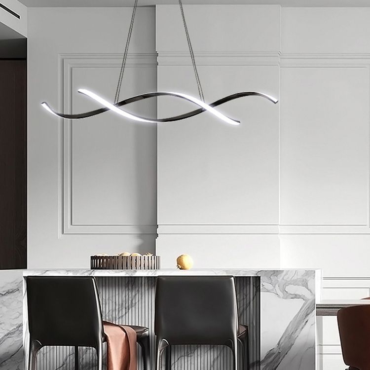 Simple Modern Light Luxury Style LED Hanging Island Pendant Light for Dining Room
