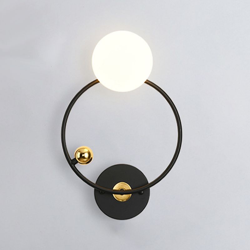 Luz de pared de noche después del minimalismo moderno de una cabeza iluminación de montaje de pared negro