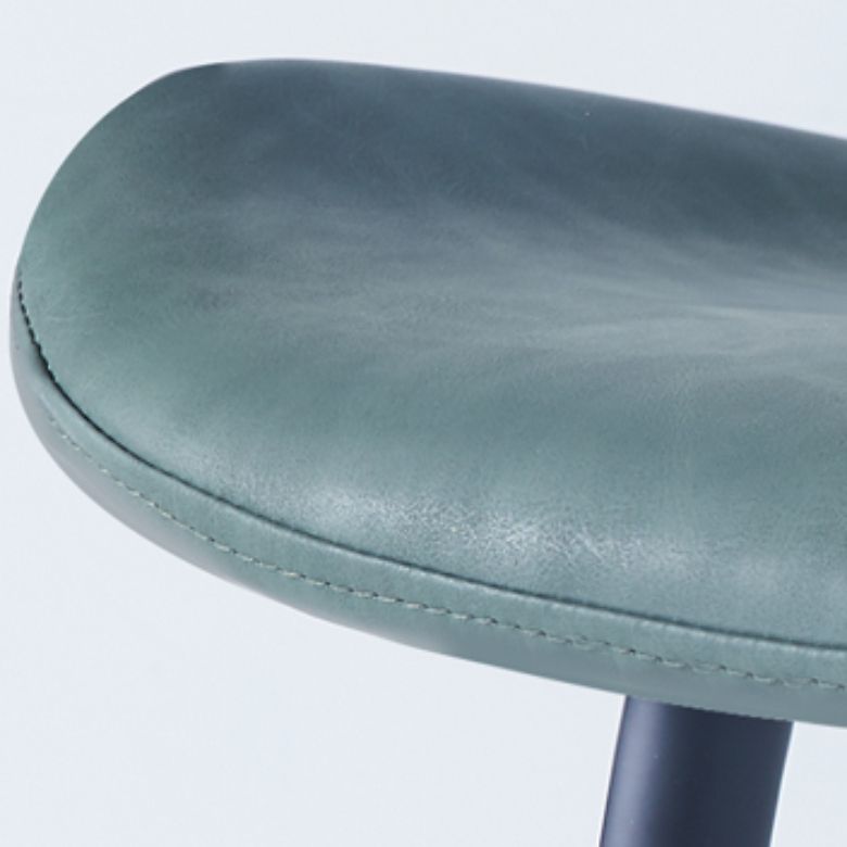 Faux Leather Armless Counter Stool Modern Style Low Back Bar Stool