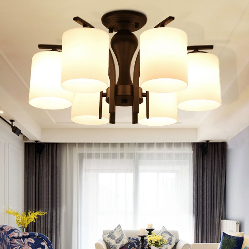 Modern Flush Mount Light Simple Ceiling Lamp with Glass Shade for Drawing Room Living Room