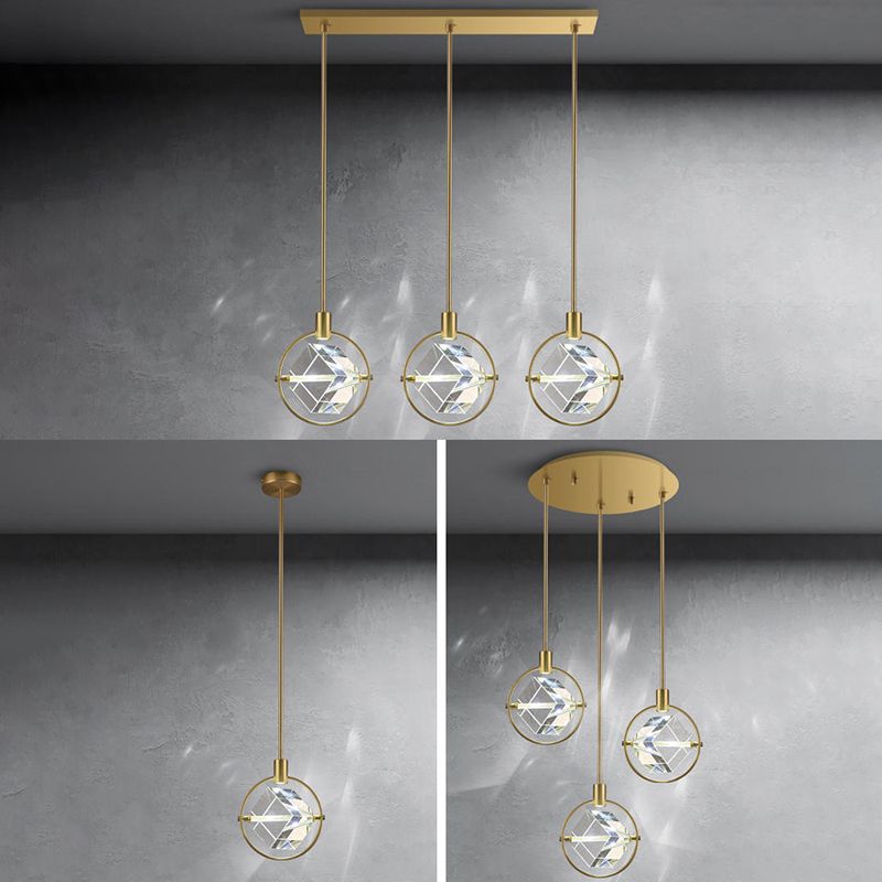 Moderne kubieke hanger verlichtingsarmaturen kristallen hanger lamp