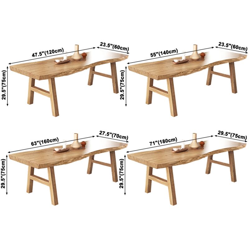 Rectangle Wood Color Dining Table Solid Wood Table Modern Style with 4 Legs