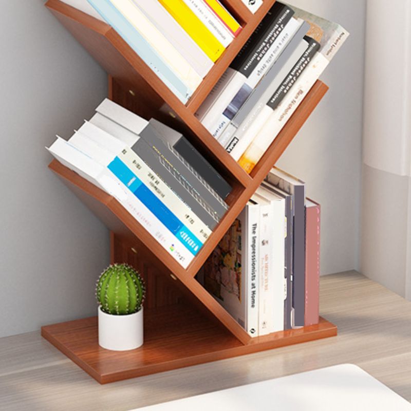 4 Shelves Standard Bookshelf Contemporary Engineered Wood Bookcase