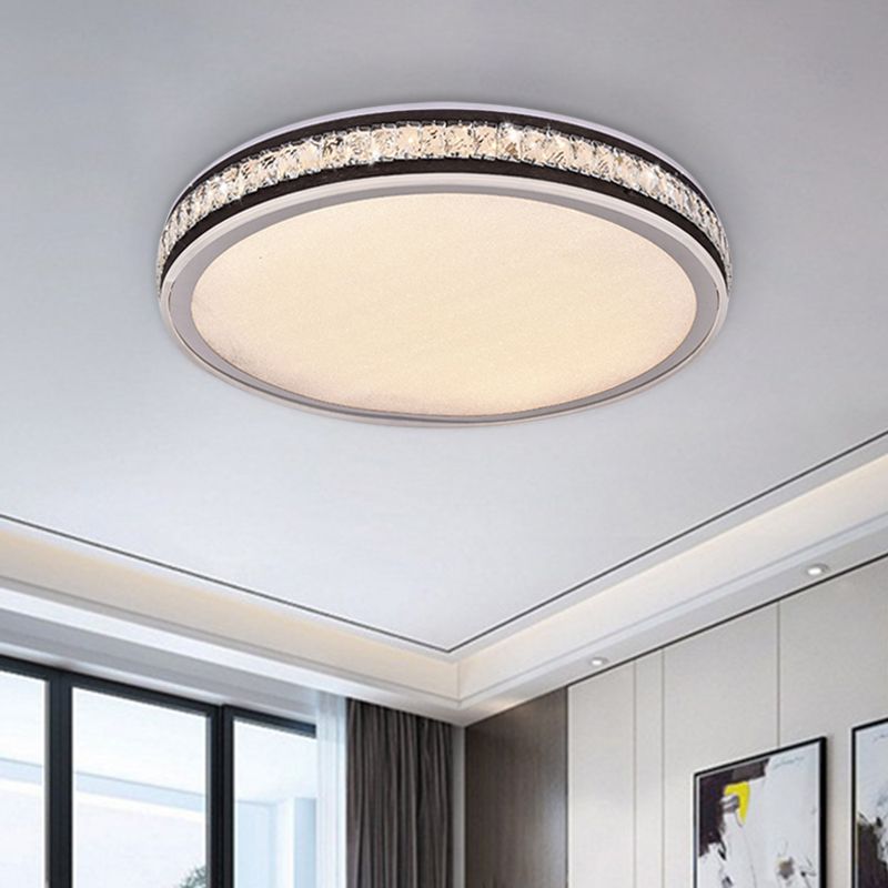 Zwarte Afwerking Ronde Flushmount Plafond Lamp Minimal LED Crystal Flush Mount Fixture