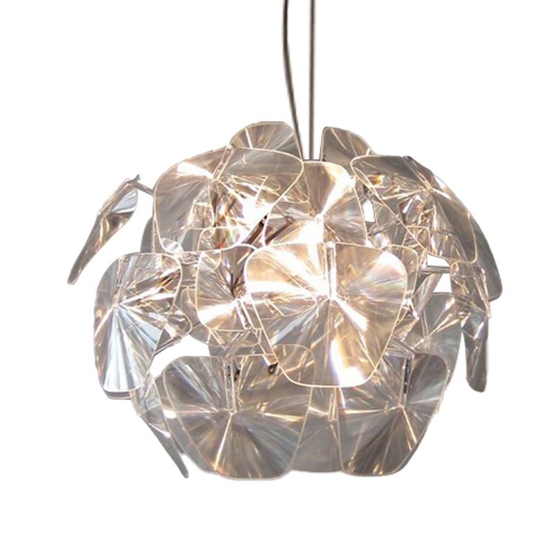 Clear Blossom Ceiling Suspension Light Modernist 1 Head Acrylic Panel Hanging Pendant
