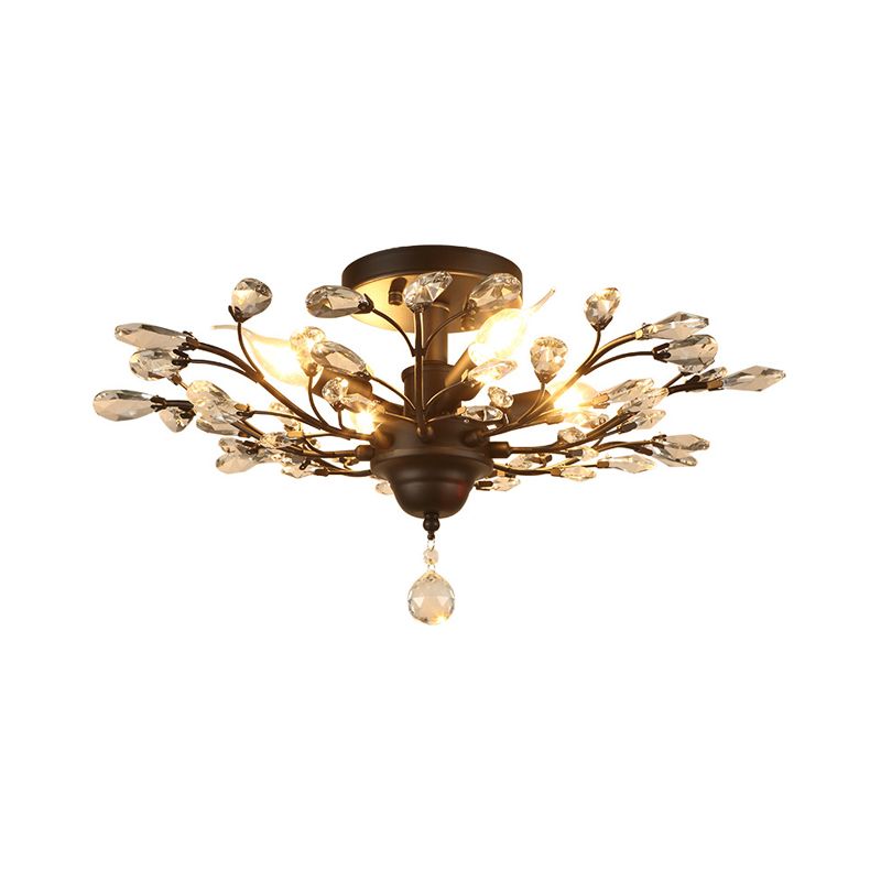 Crystal Branches Ceiling Chandelier Traditional Dining Room Pendant Lighting Fixture