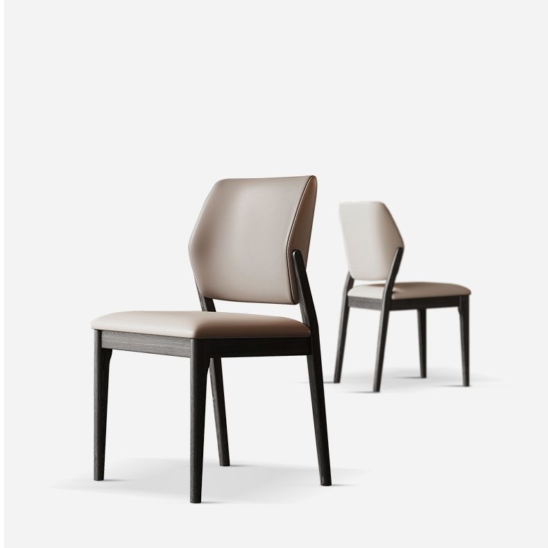 Modern Simple Side Chair Wooden Frame Side Dining Chair for Bedroom