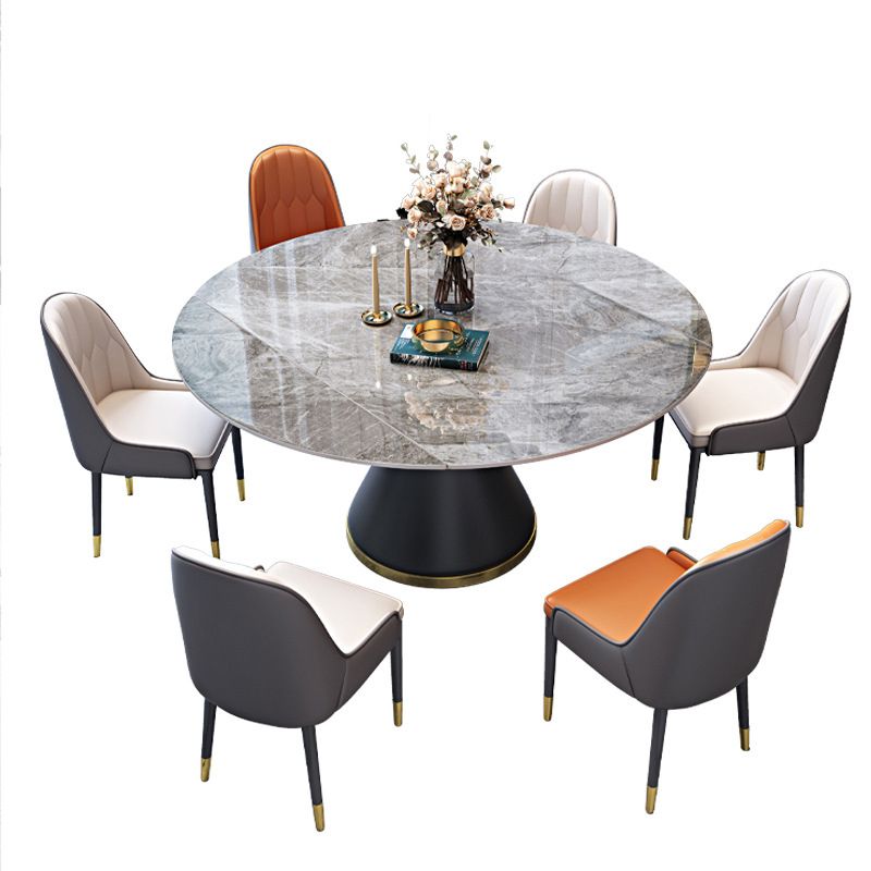 Sintered Stone Top Room Table Pedestal Dining Table for Kitchen