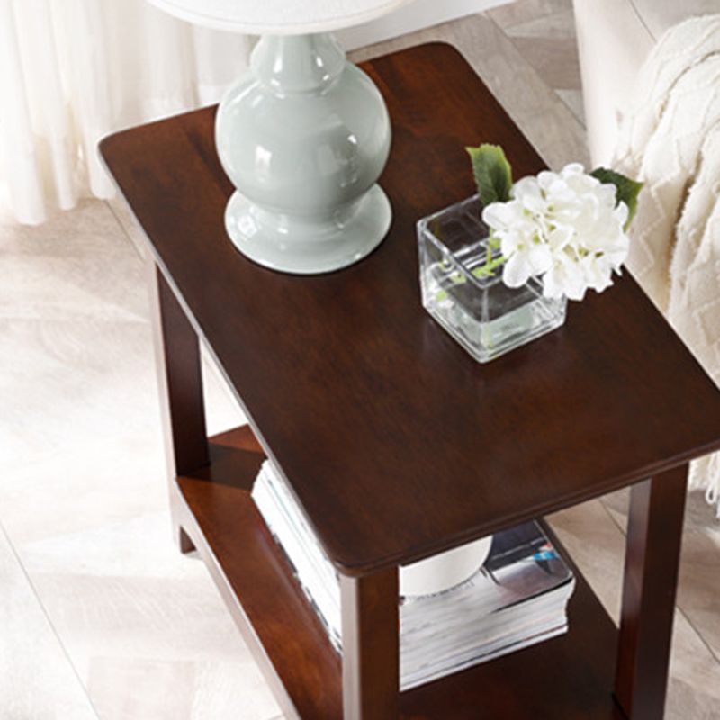 Rectangular Coffee Table with 4 Legs in Wood/black/walnut Rubber Cocktail Table