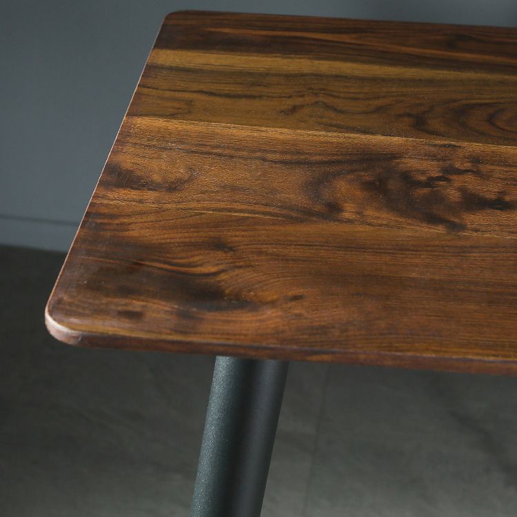 Indoor Modern Rectangle Trestle Bar Dining Table with Metal Legs