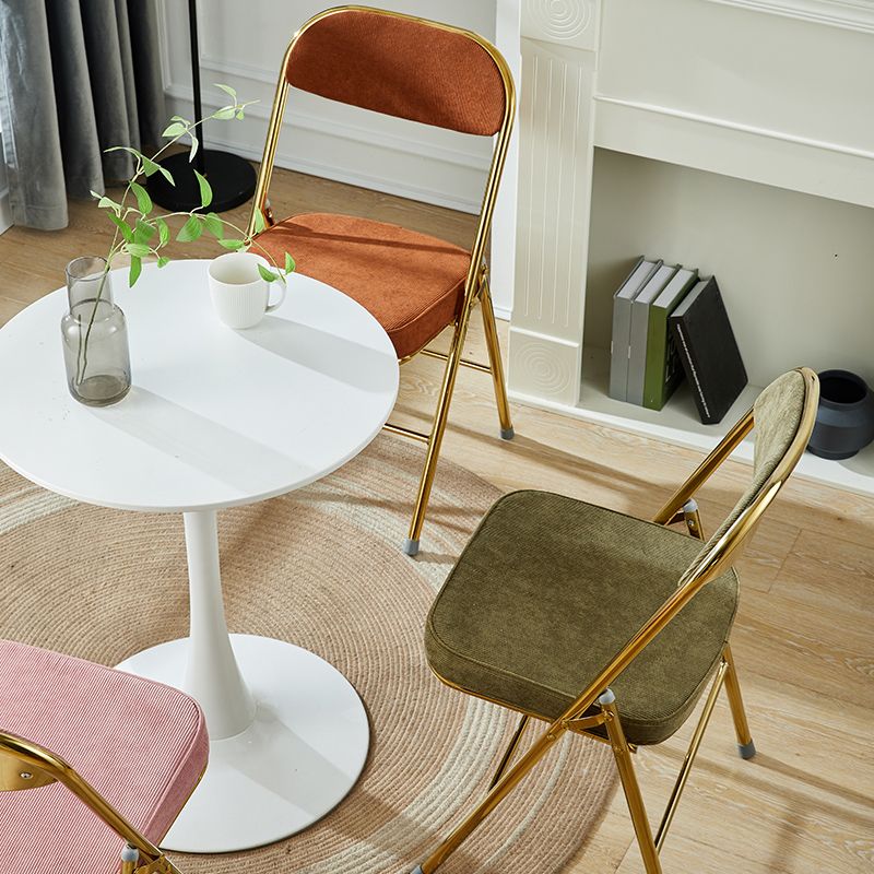 Upholstered Scandinavian Home Side Chair Matte Finish Folding Dining Chair