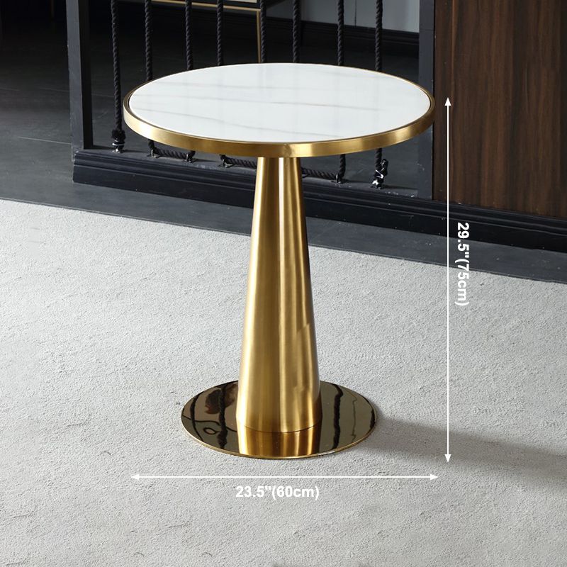 Metal Traditional Luxury Round Table Marble Top Indoor Table with Pedestal
