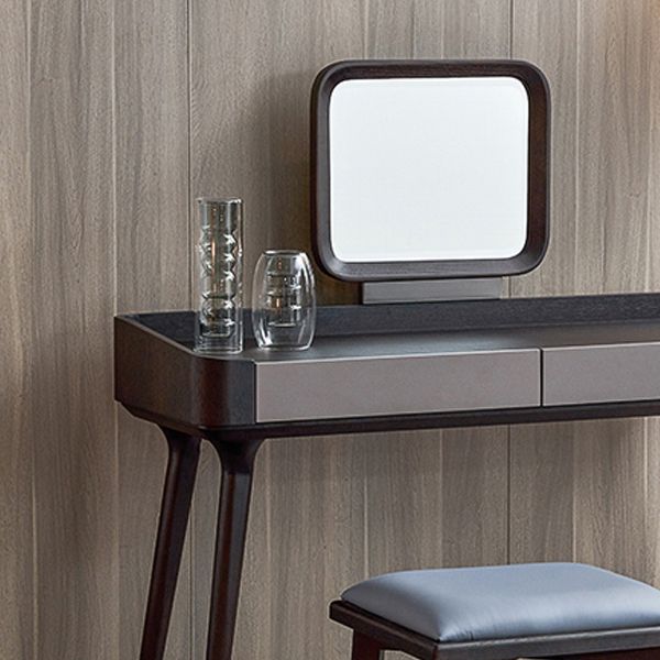 Contemporary Solid Wood Make-up Vanity With Drawers and Stool for Bedroom
