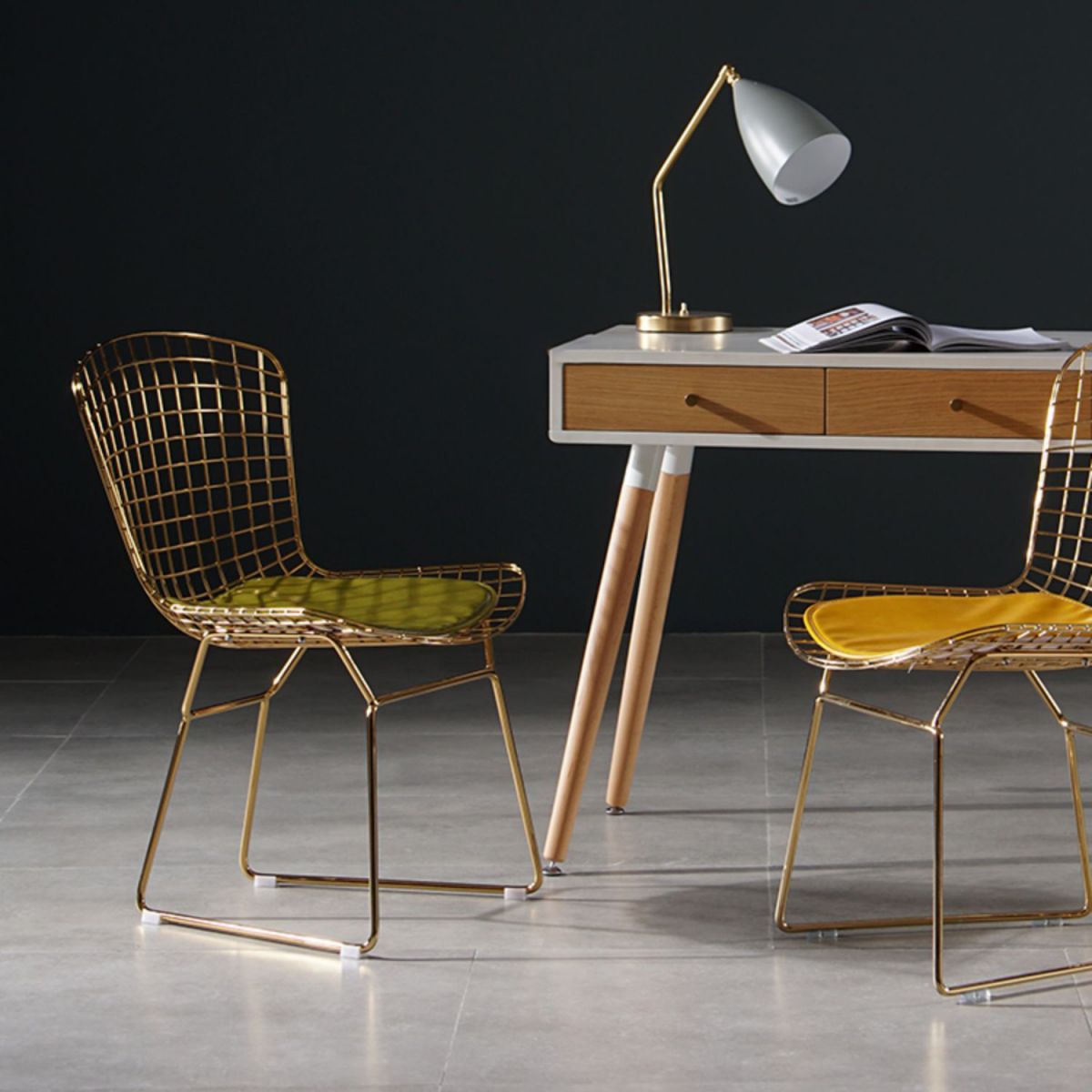 Chaise d'appoint de salle à manger en métal Glam, chaise rembourrée sans accoudoirs à dossier croisé pour salle à manger