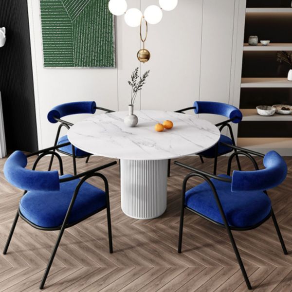 Table à manger ronde en bois moderne, Table de salle à manger sur pied de cuisine à domicile