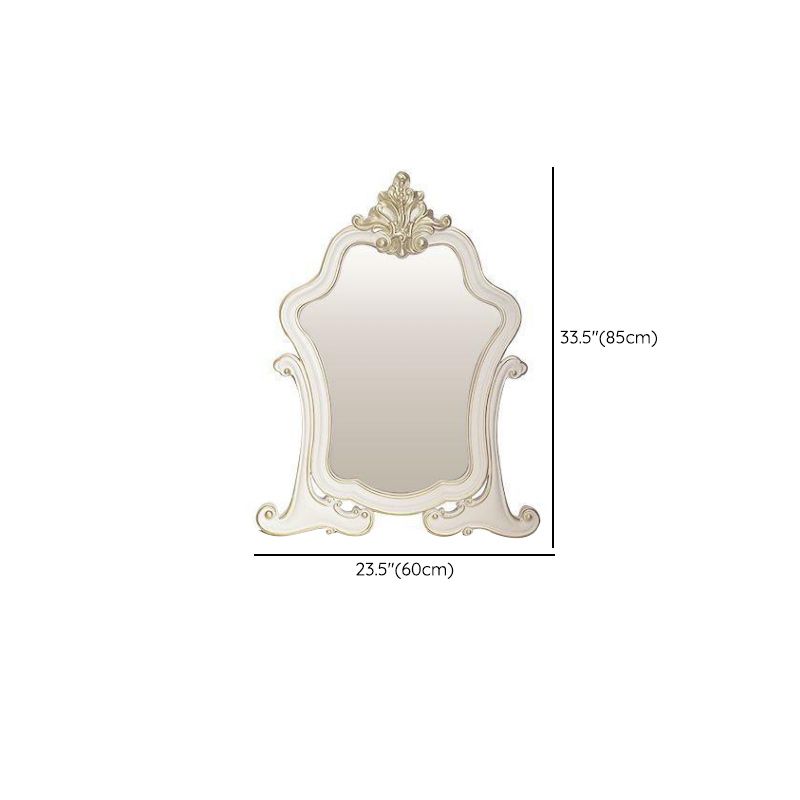 Victorian with Drawer White Wooden Bedroom Mirror Dressing Table