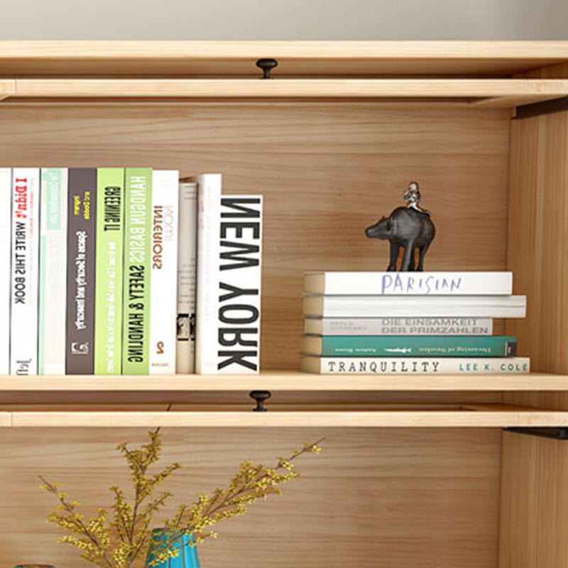 Contemporary Wood Closed Back Bookcase Standard Bookshelf with Shelves