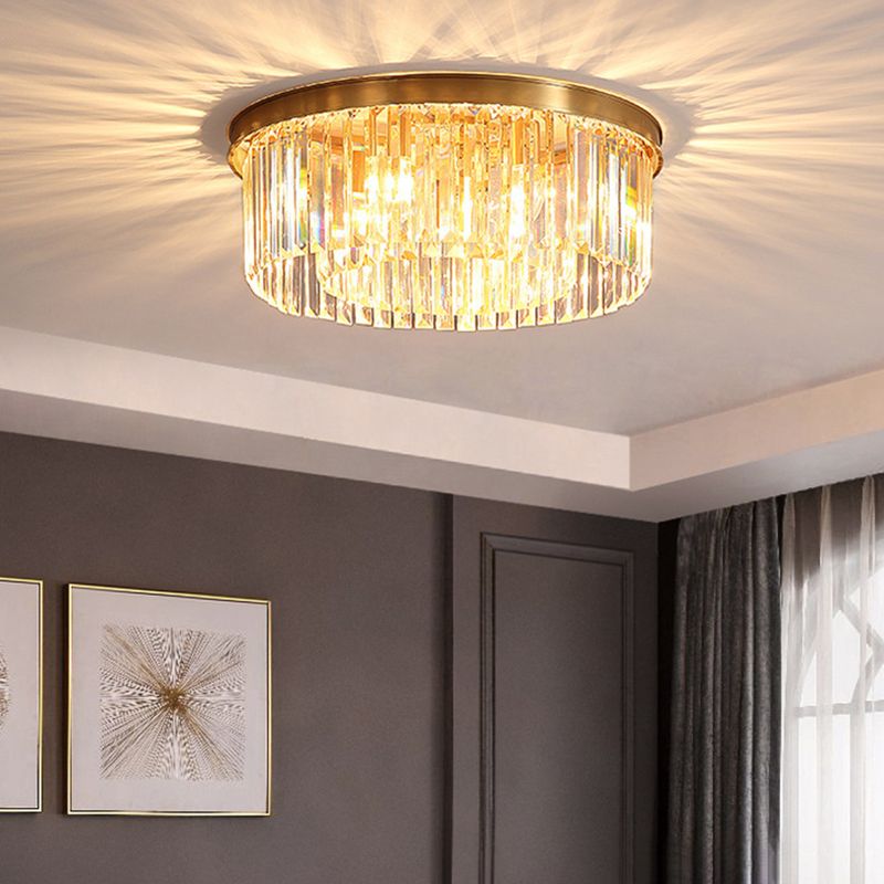 Modern Geometric Flush Mount Lights Crystal Flush Mount for Living Room
