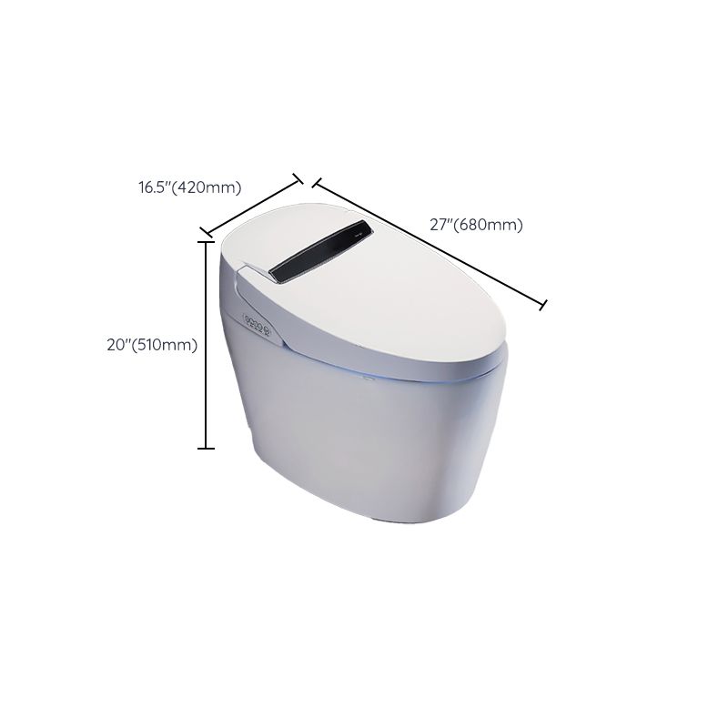 Elongated White Floor Standing Bidet with Heated Seat Contemporary Bidet