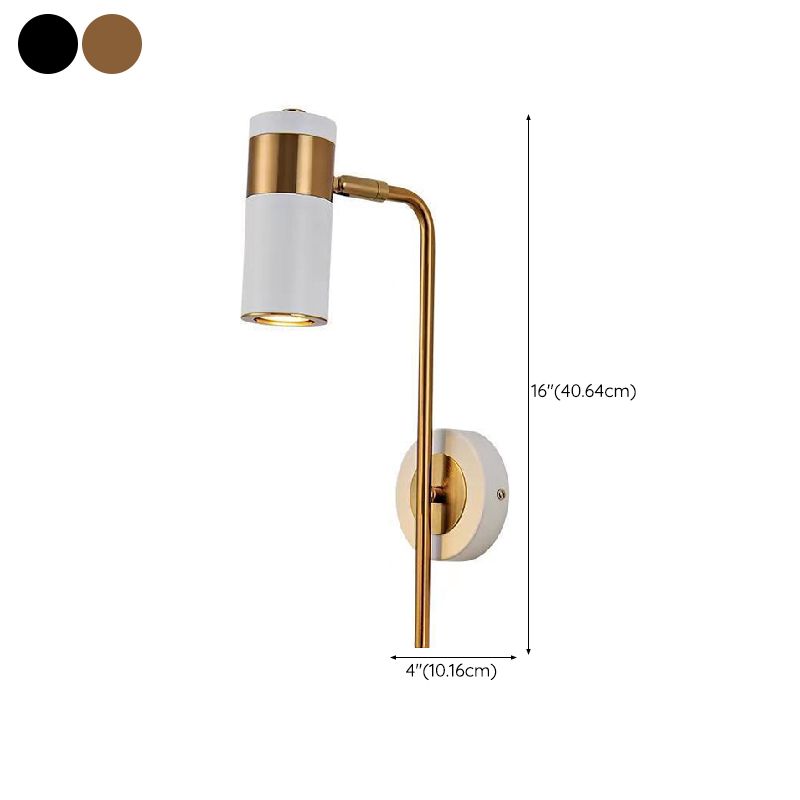 Metal Cylinder Wall Mount Lamp Simple 1 Light Wall Mounted Light Fixture