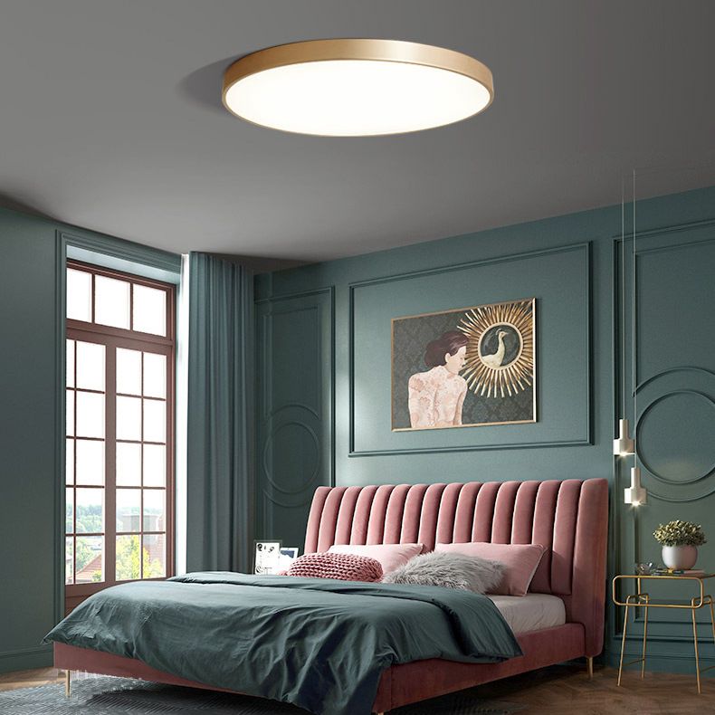 Gouden metalen ronde inbouw plafondlamp moderne stijl LED inbouwverlichting voor slaapkamer