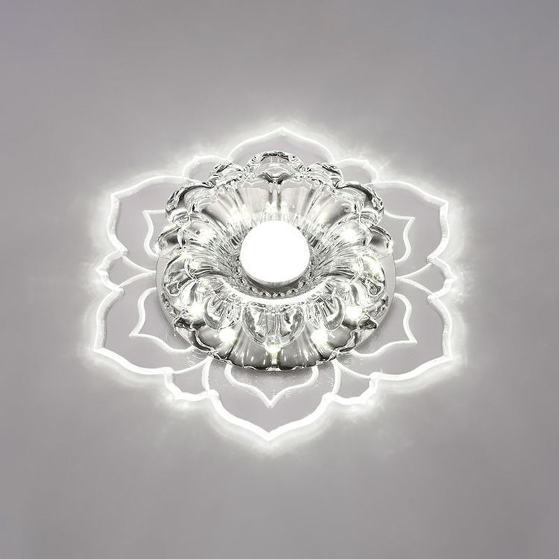 Blossom Shade Crystal Flush Light Moderne stijl Helder LED-plafondlamp voor foyer