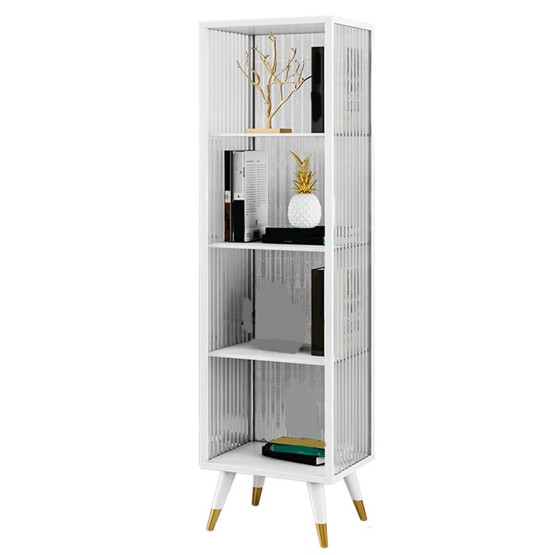 Modern Vertical Bookcase Metal Closed Storage Bookshelf for Bedroom