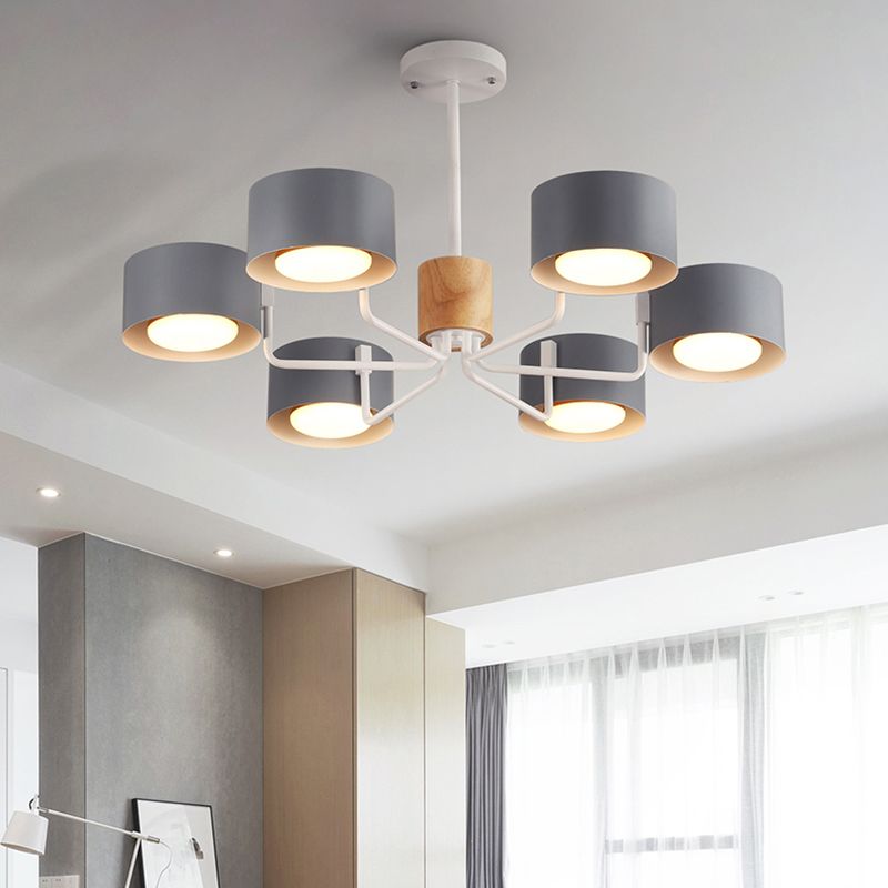 Moderno a soffitto luce in legno color legno di macarons camera da letto hotel luce